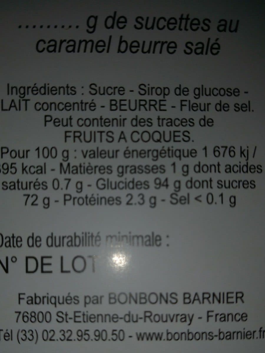 Open Food Facts Sucette au caramel au beurre salé packshot