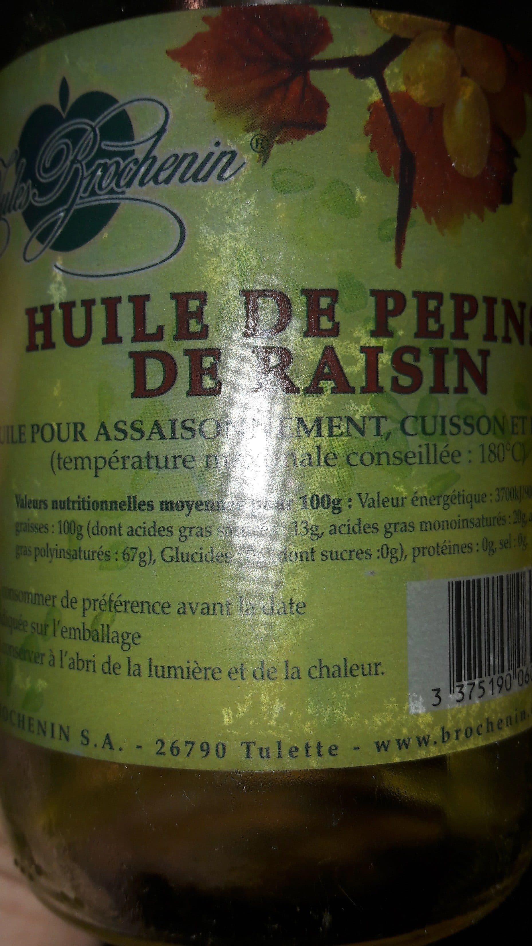 Auchan Huile de pépins de raisin 1l packshot
