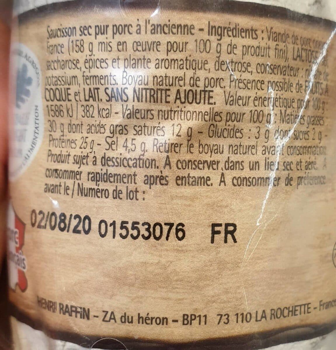 Les Fermes D'Henri Saucisson à l'ancienne Le Savoyard 400 g packshot