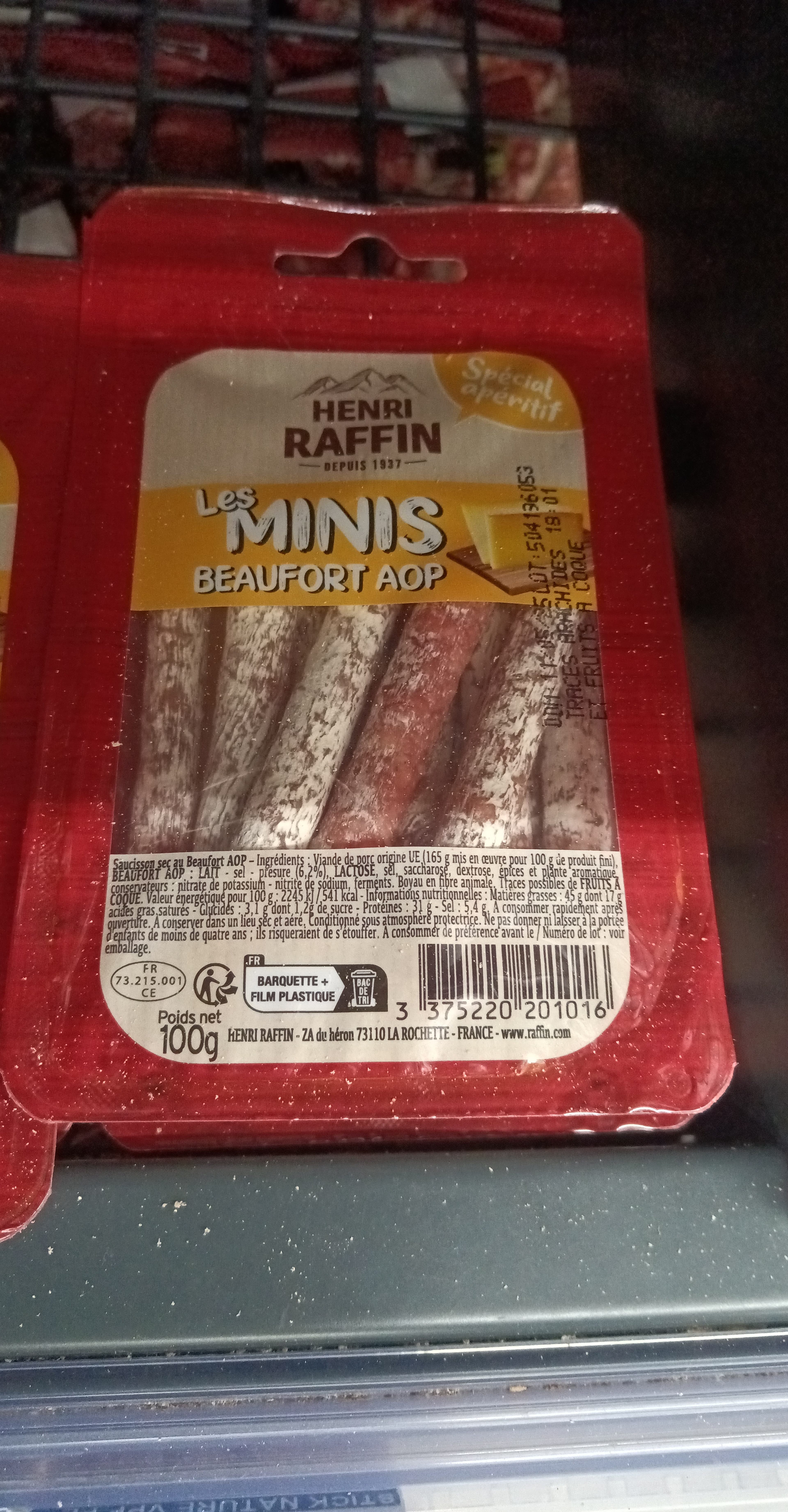 Henri raffin Les mini saucissons secs - Beaufort AOP packshot