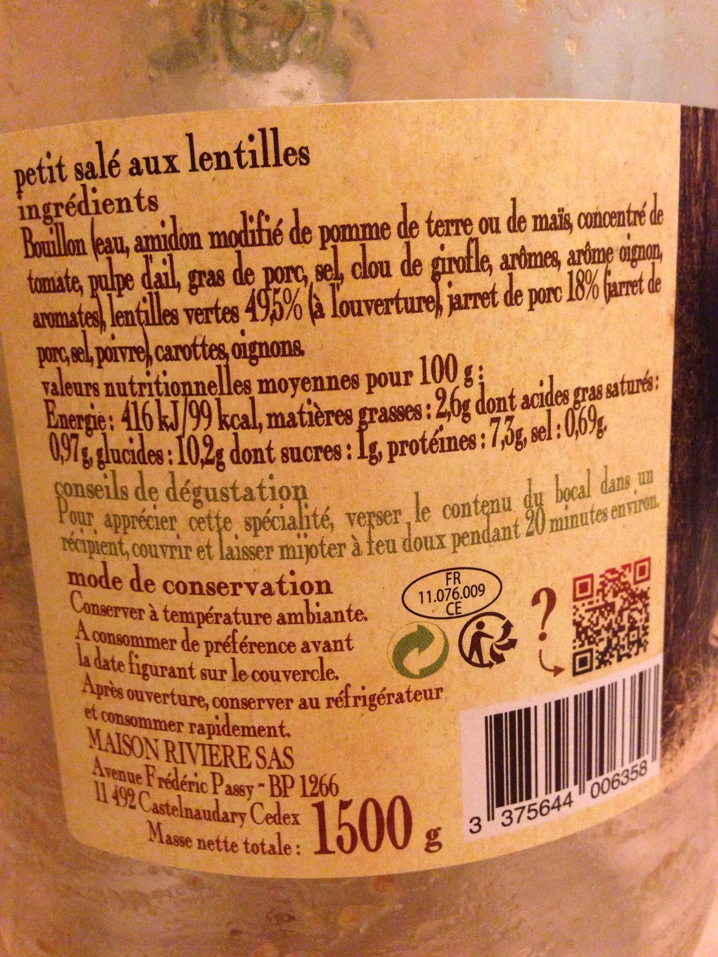 Castelnaudary Petit Salé lentilles packshot