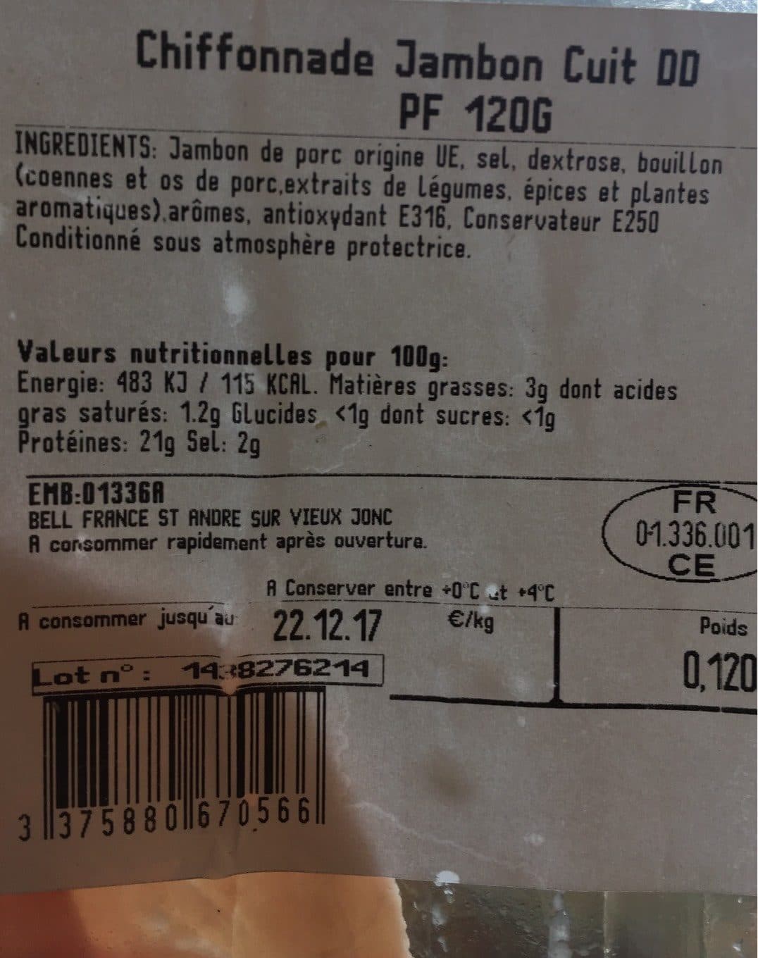 sans marque Chiffonade de jambon packshot