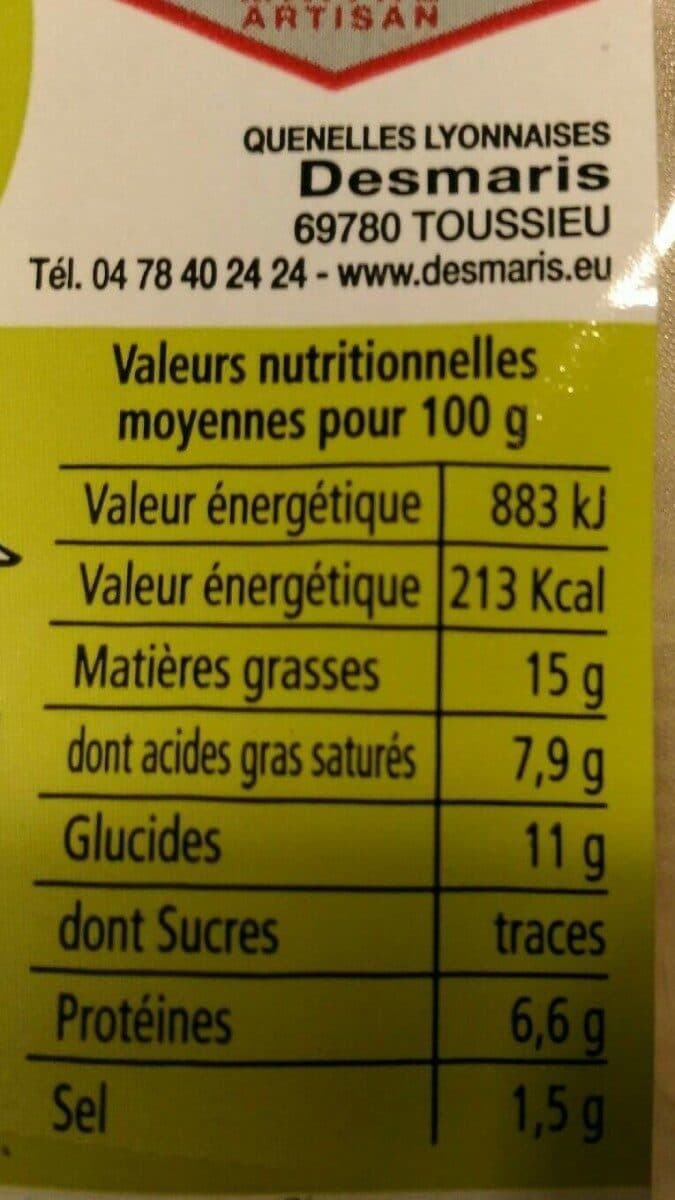 Open Food Facts Quenelles de brochet 20% au beurre packshot