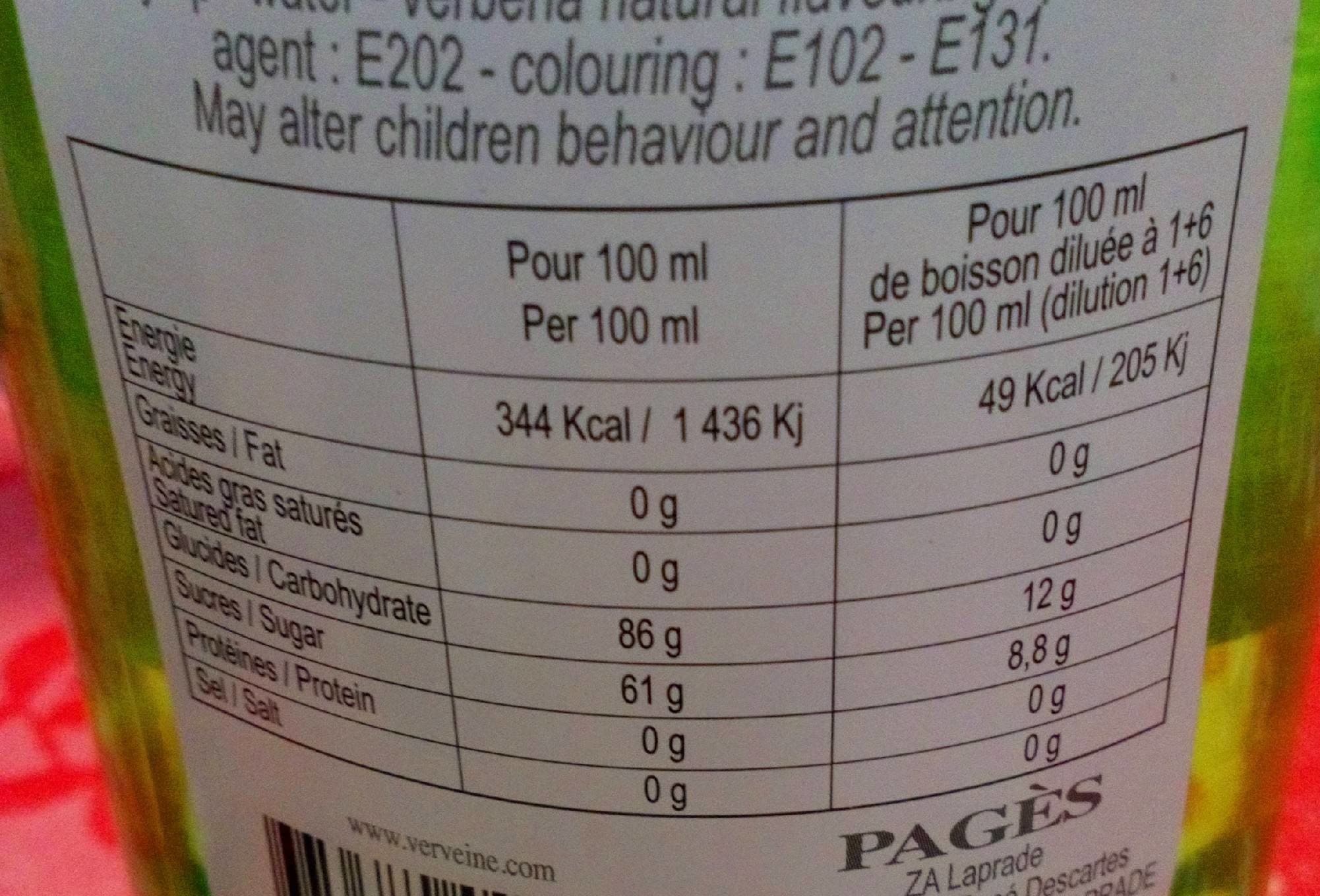 Pagés Sirop de verveine packshot