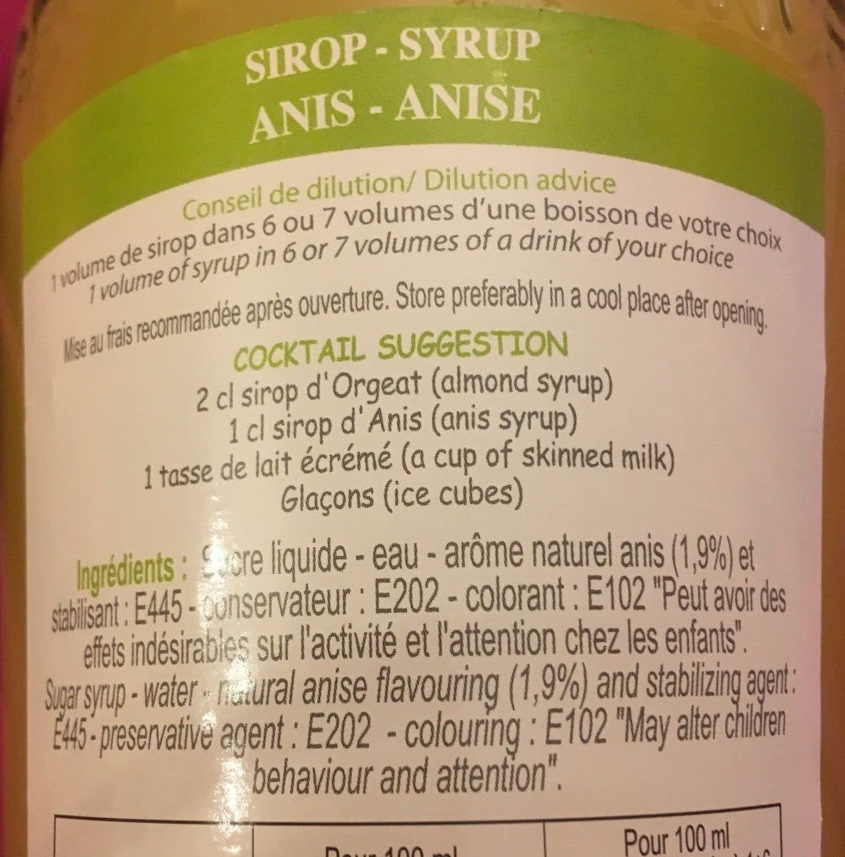 Vedrenne Sirop anis packshot