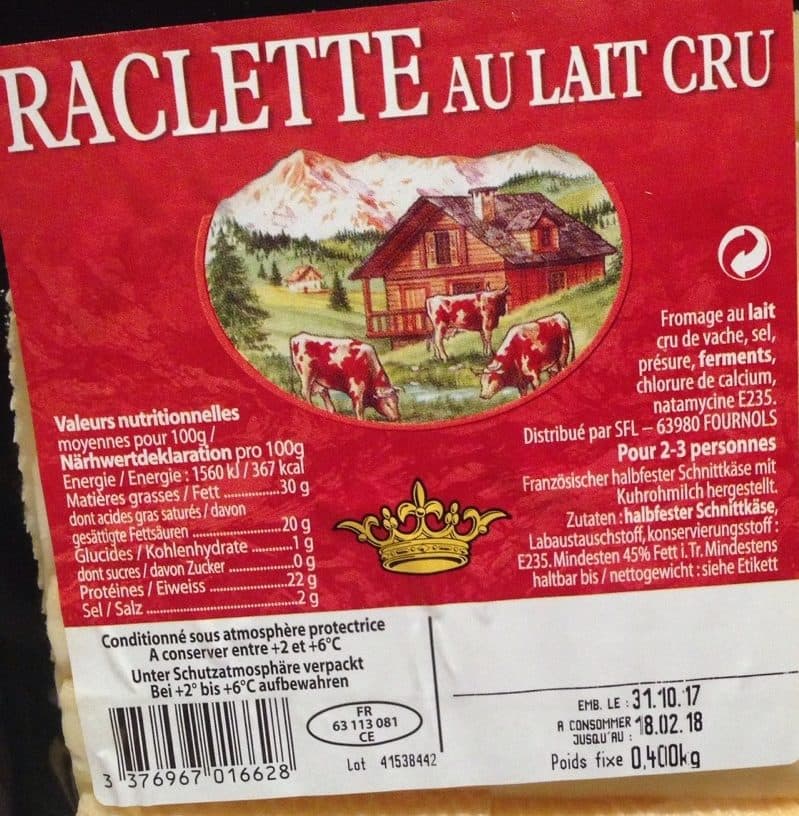 SFL Raclette au lait cru packshot