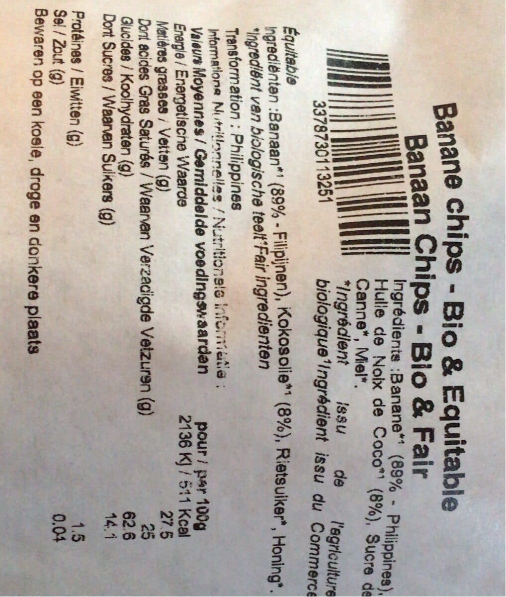 Open Food Facts Banane Chips packshot