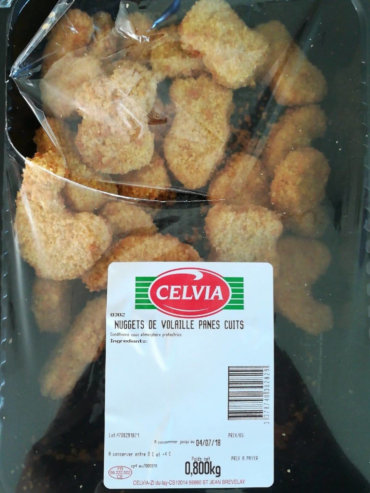 Celvia Nuggets de volaille panés cuits packshot
