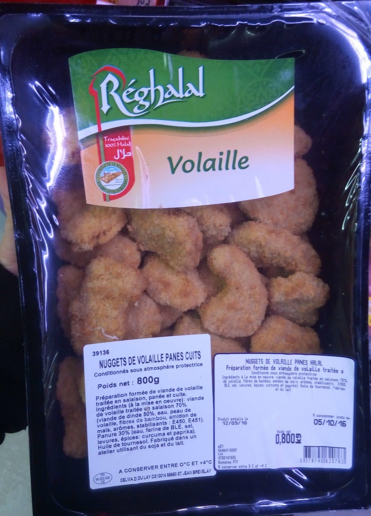 Réghalal Nuggets de Volaille Panés Cuits packshot