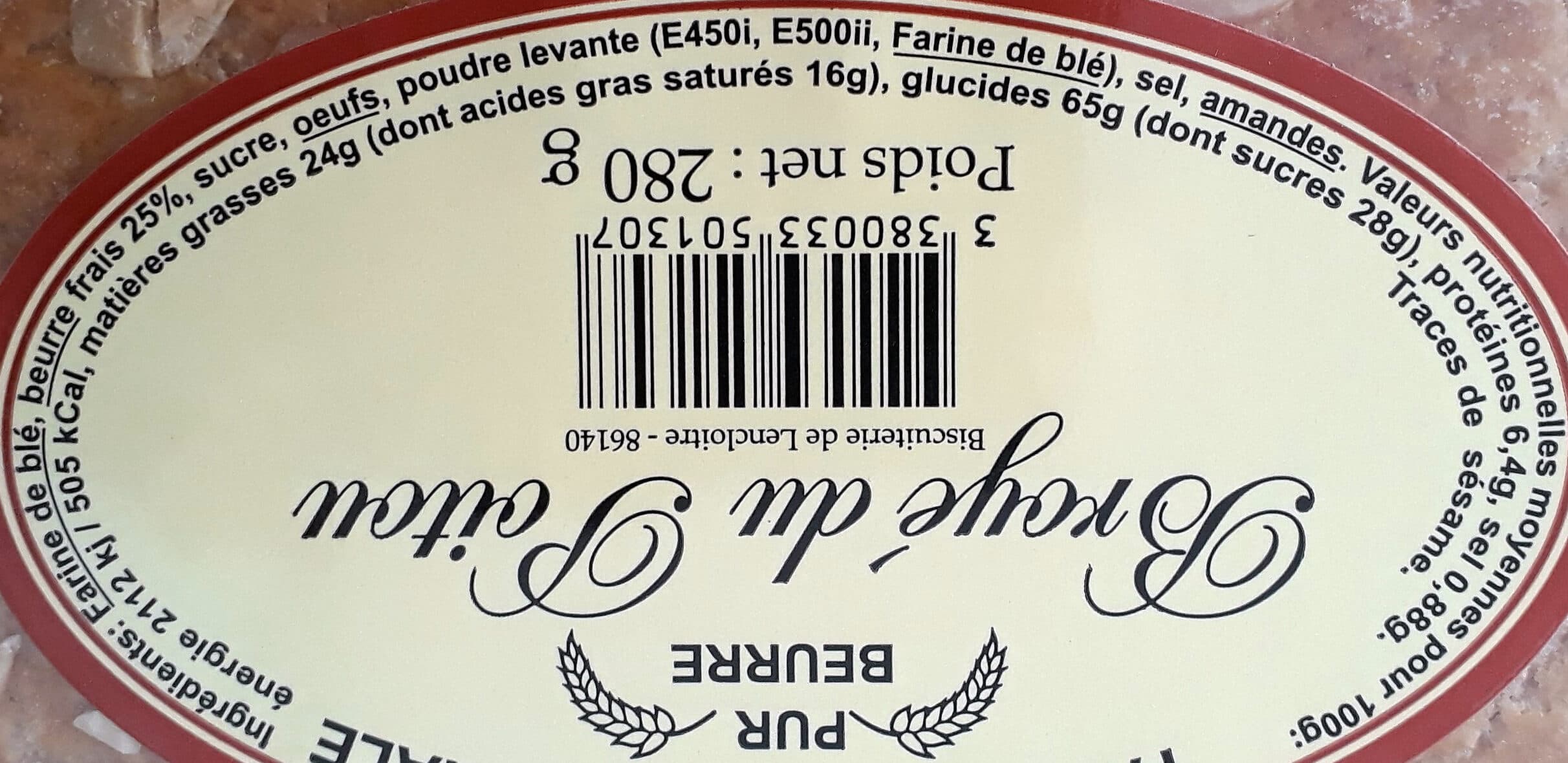 Biscuiterie de Lencloître Broyé du Poitou Pur Beurre packshot