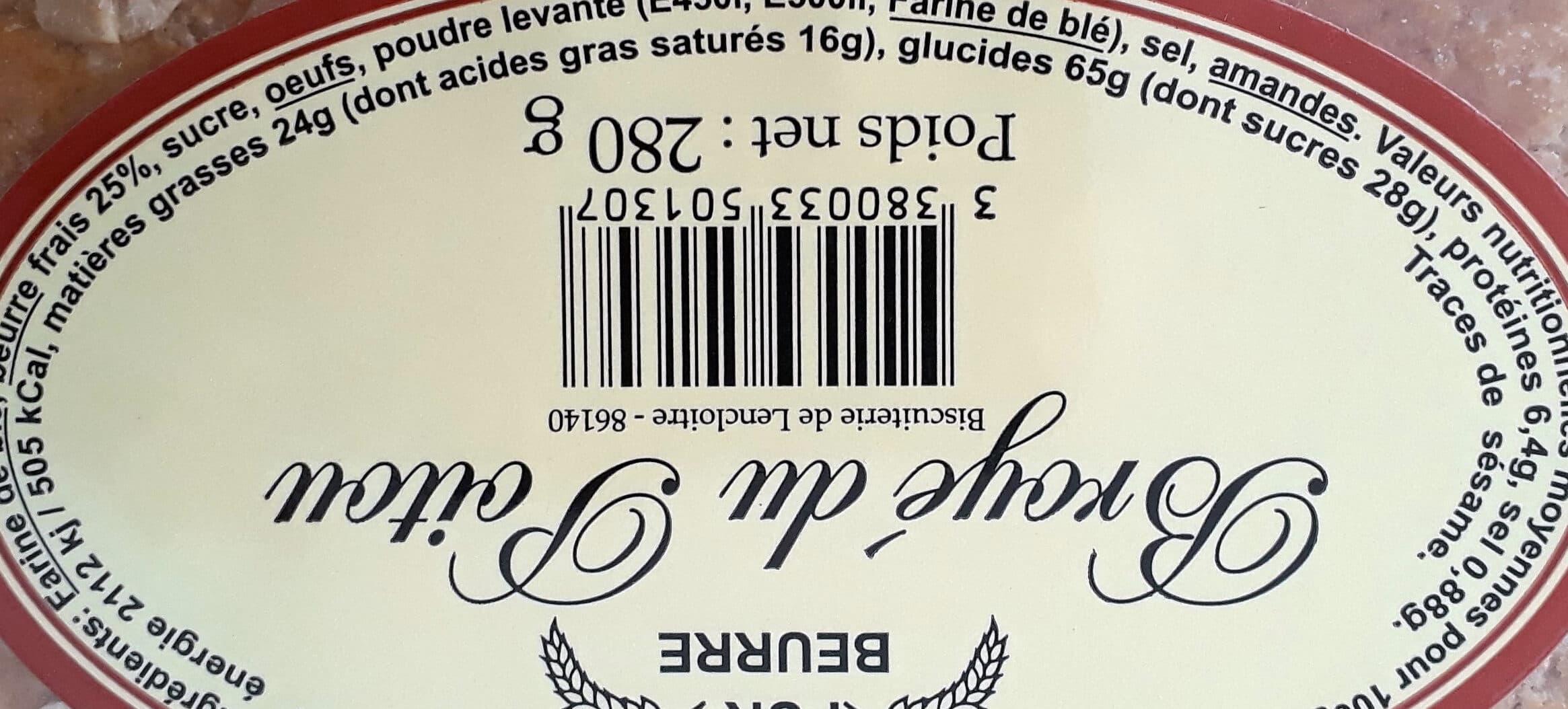 Biscuiterie de Lencloître Broyé du Poitou Pur Beurre packshot
