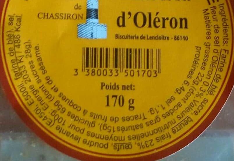 Biscuiterie De Lancloitre Sablés d'Oléron fleur de sel packshot