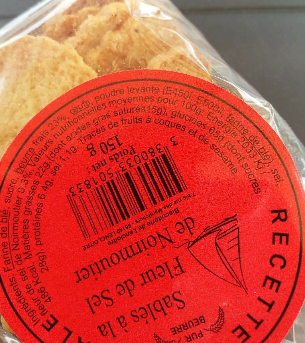 Open Food Facts Sablés à la fleur de sel de Noirmoutier packshot
