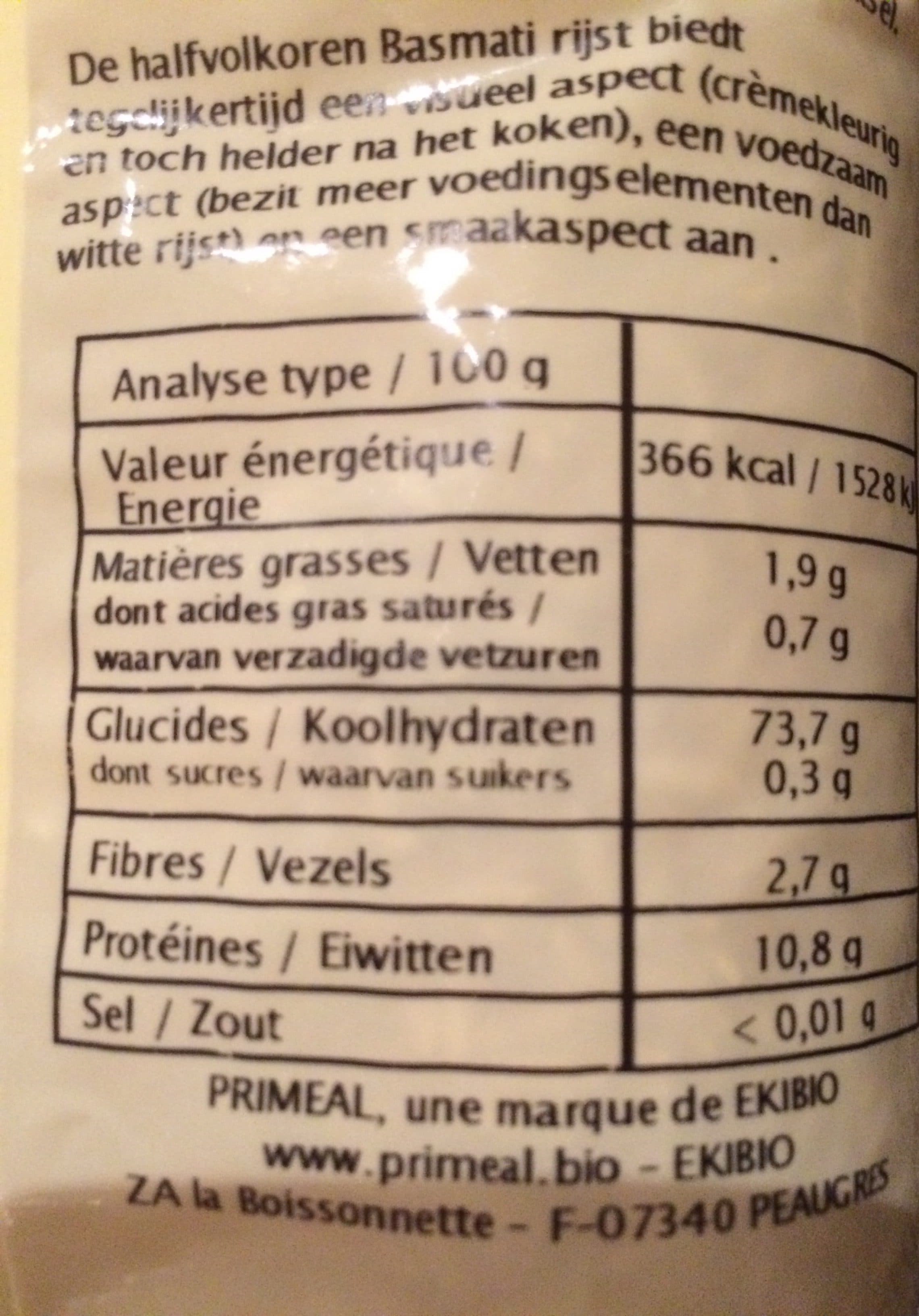 Primeal Riz Basmati Demi-complet packshot