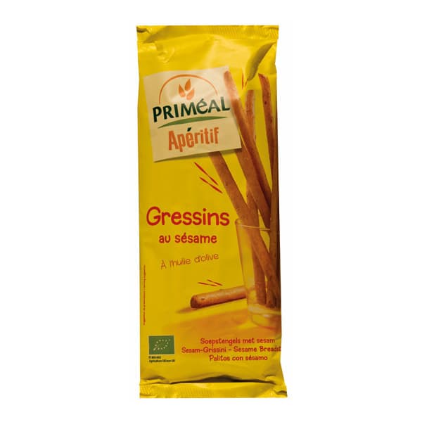 Priméal Gressins au sésame à l'huile d'olive packshot