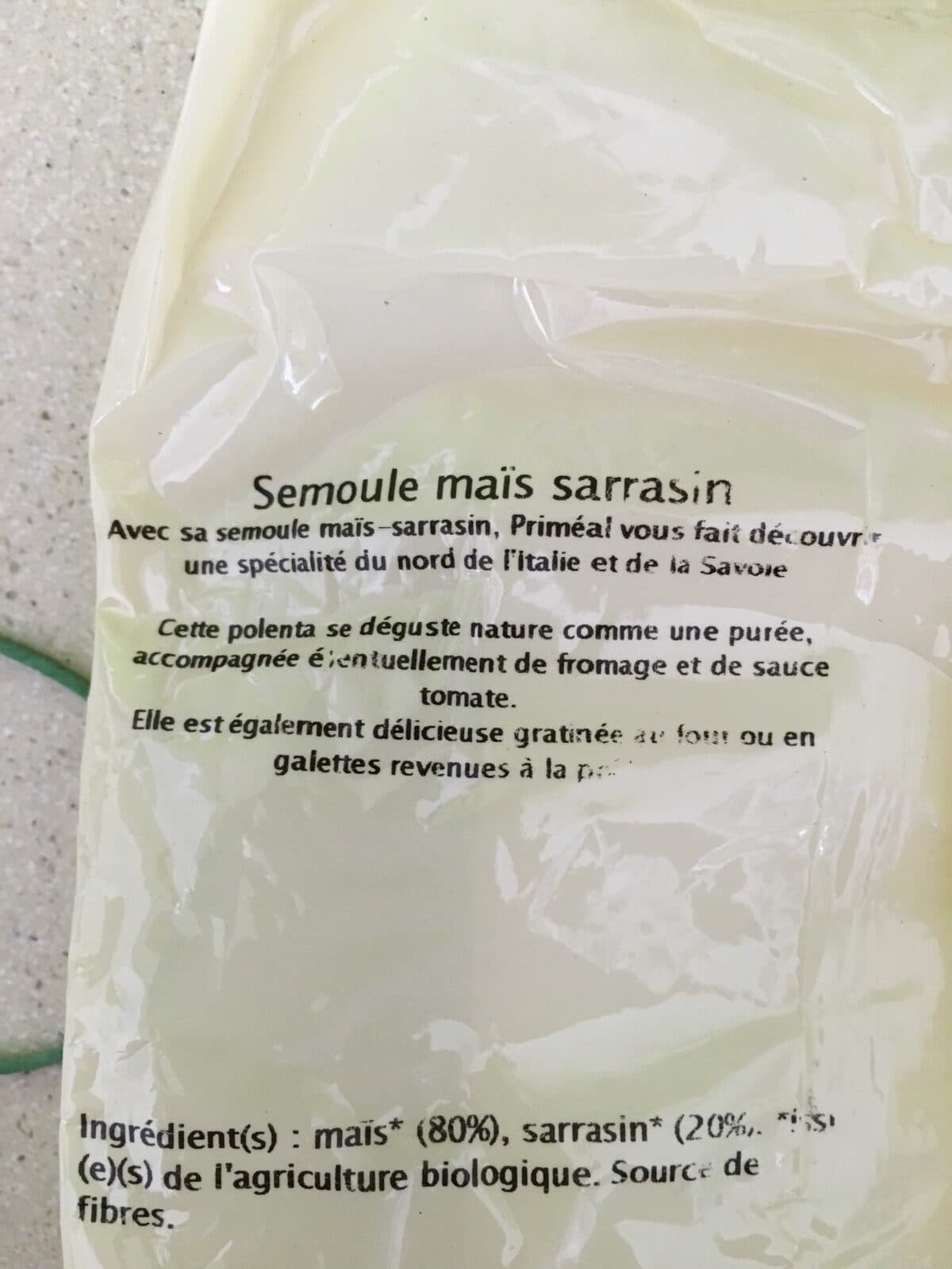 Primeal semoule de maïs-sarrasin packshot