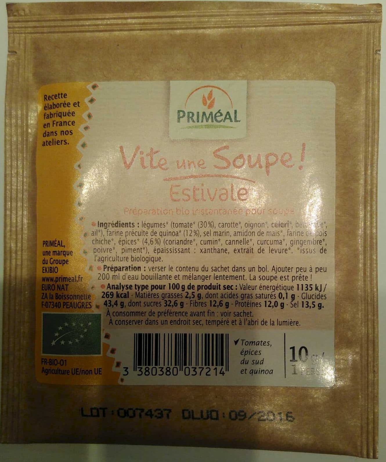 Priméal Vite une Soupe Estivale packshot