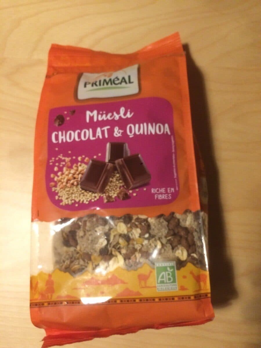 Primeal Muesli Chocolat & quinoa packshot