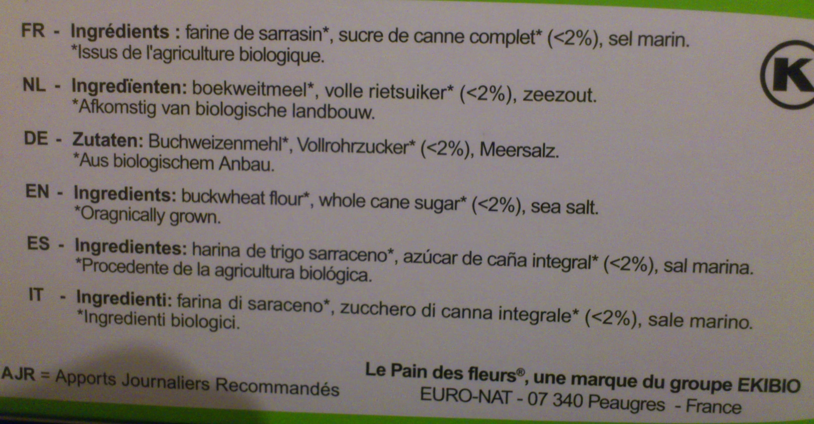 Ekibio Tartines craquantes au sarrasin packshot