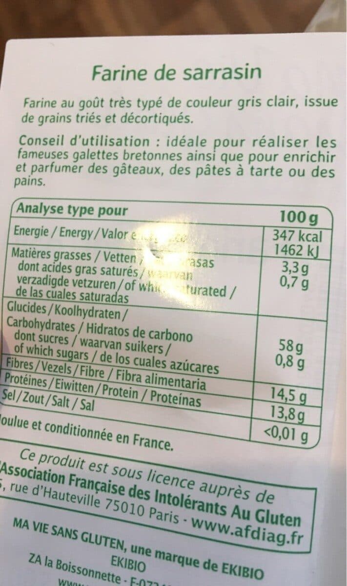 ma vie sans Gluten Farine bio de sarrasin packshot