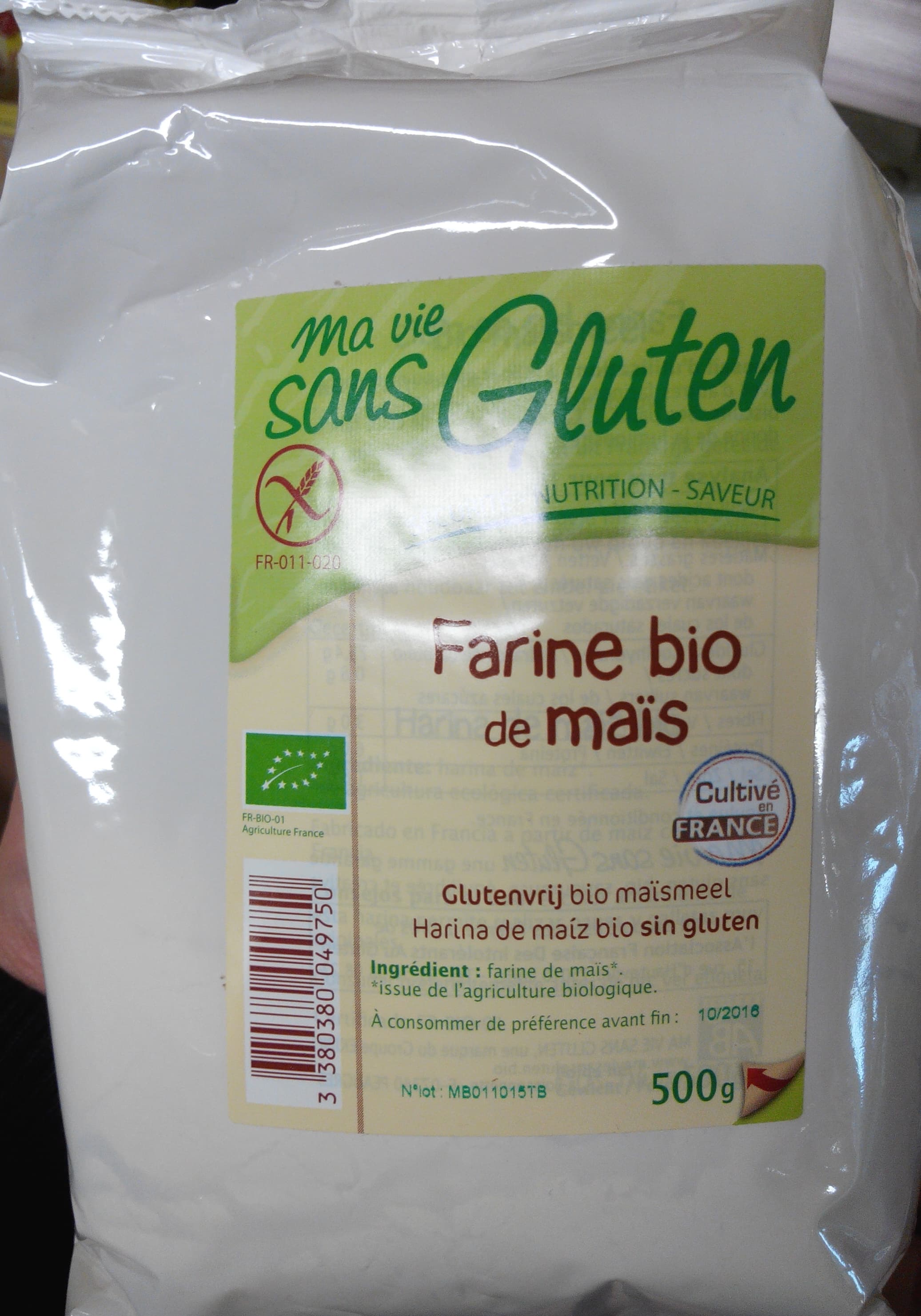 ma vie sans Gluten Farine bio de maïs packshot