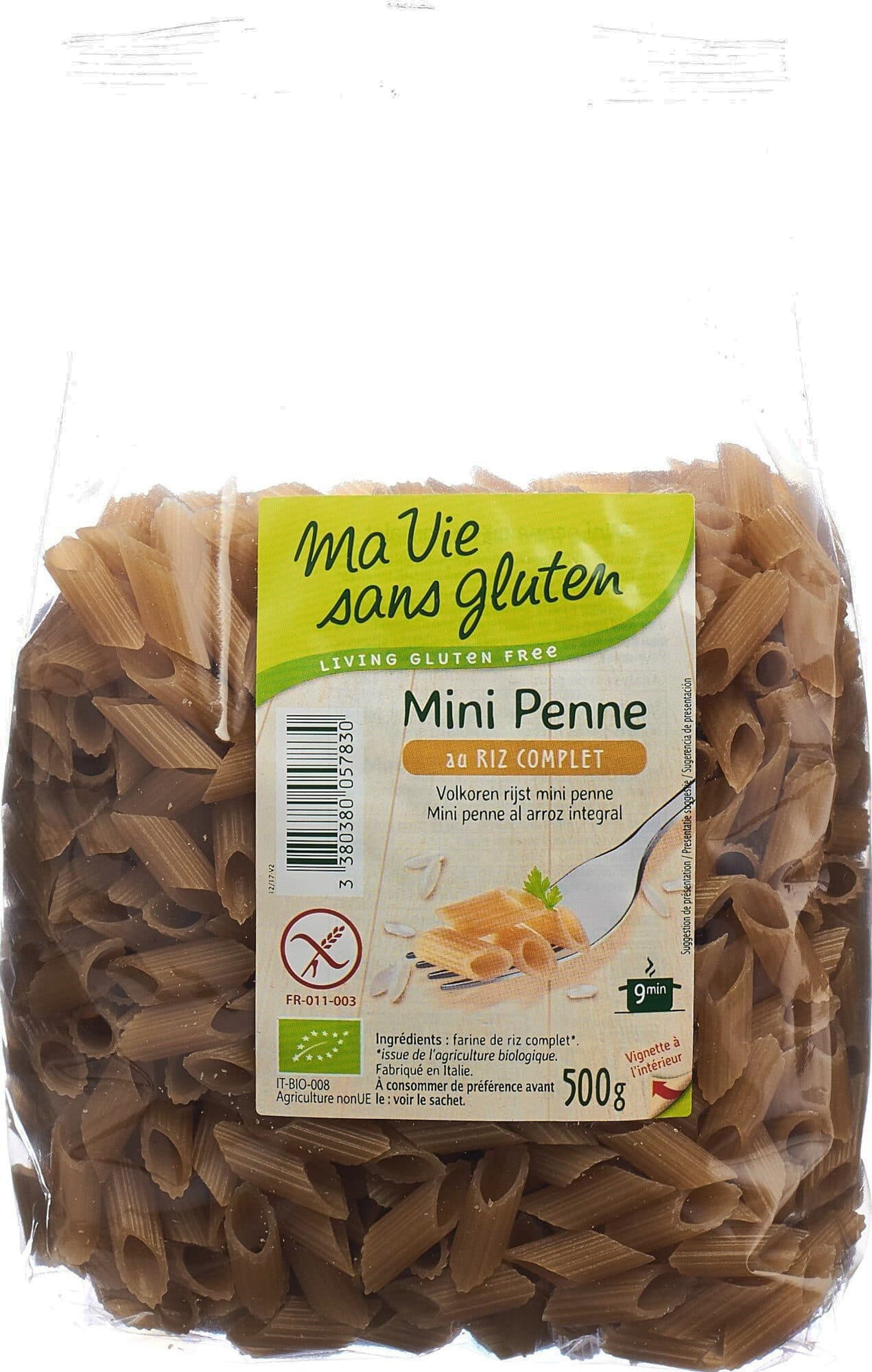 Ma vie sans gluten Mini penne au riz complet packshot