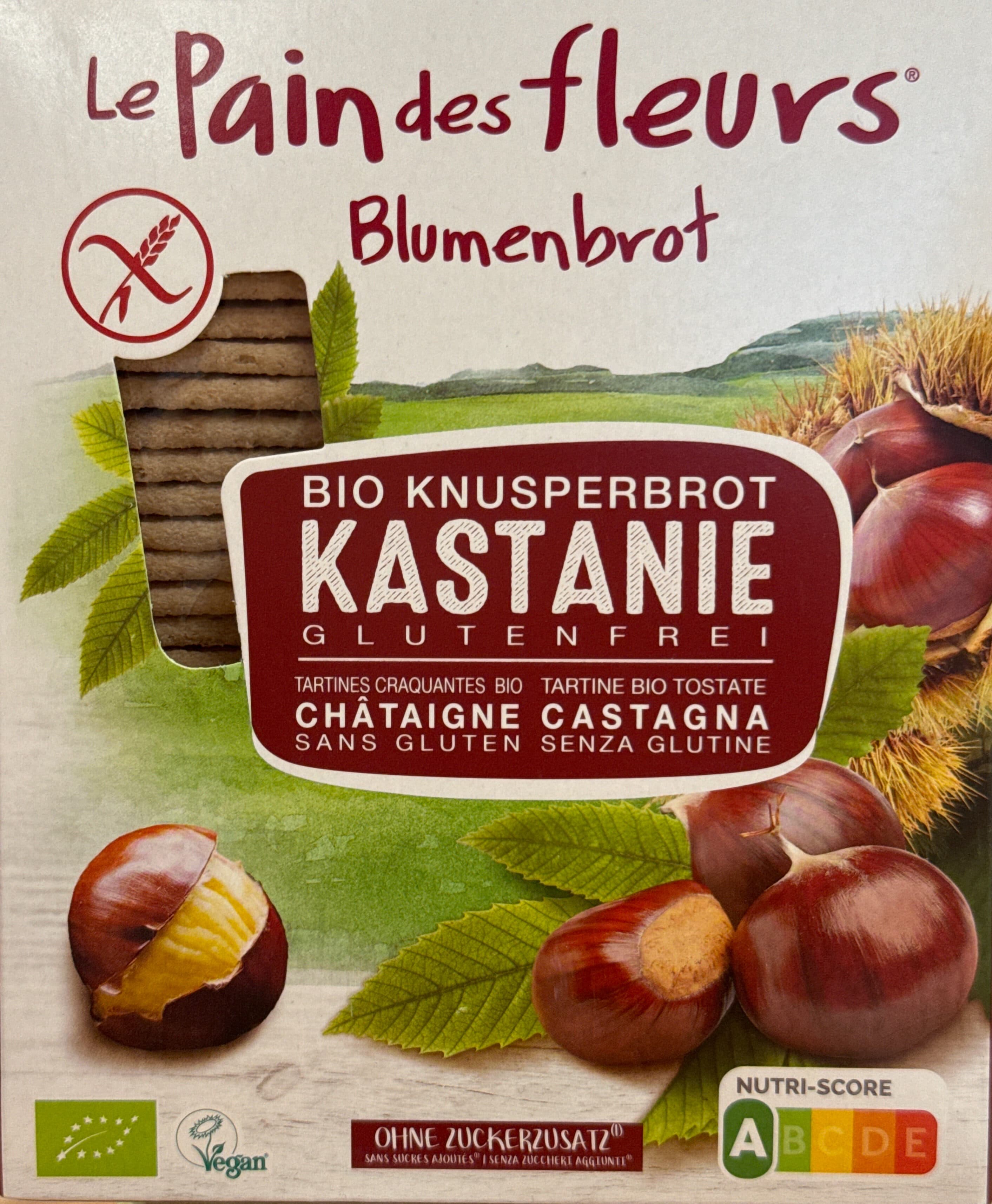 Le pain des fleurs Blumenbrot Bio Knusperbrot Kastanie packshot