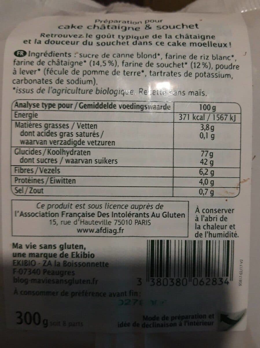 ma vie sans Gluten Préparation pour cake châtaigne et souchet packshot