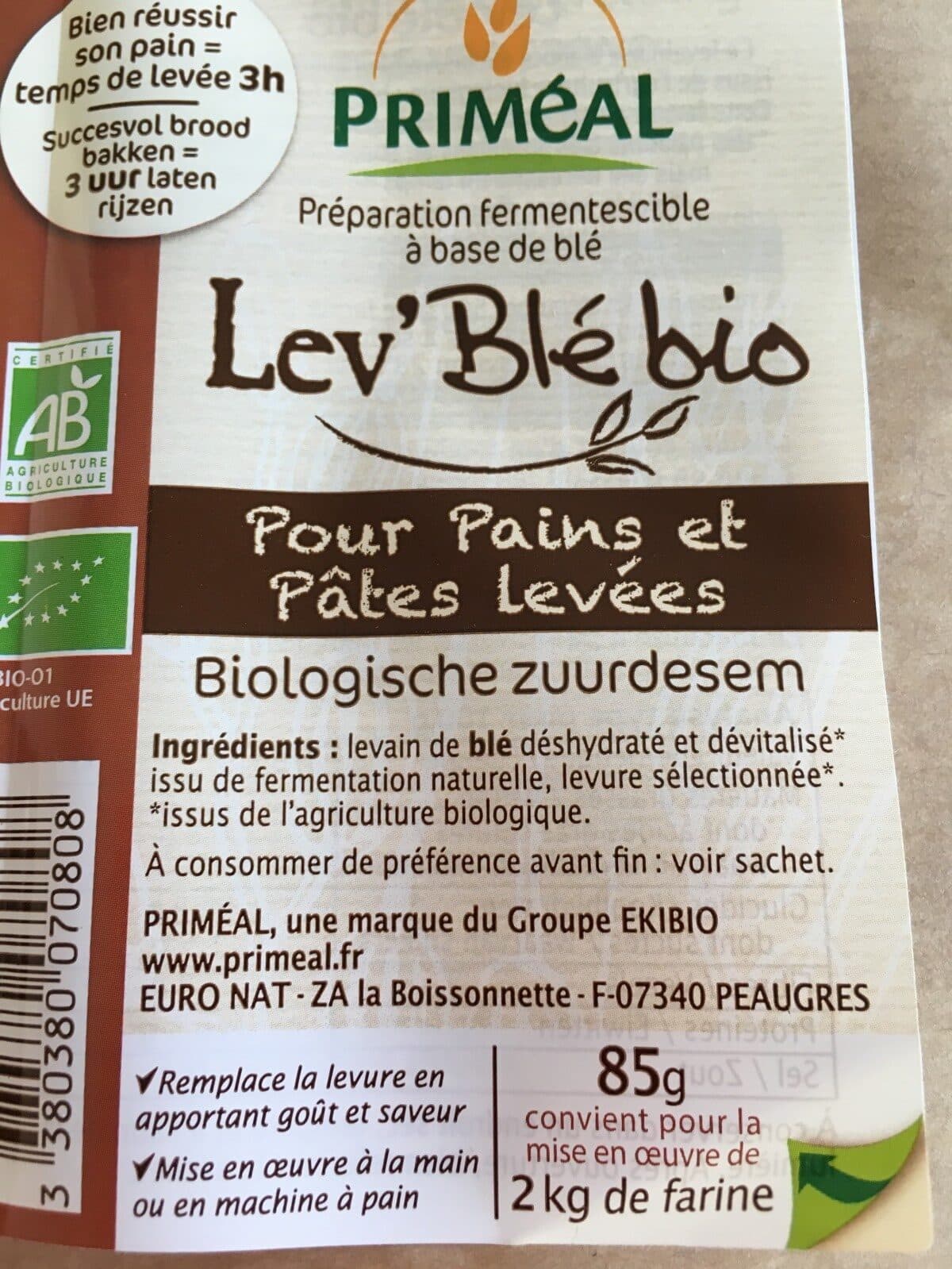 Primeal Préparation Fermentescible Blé packshot