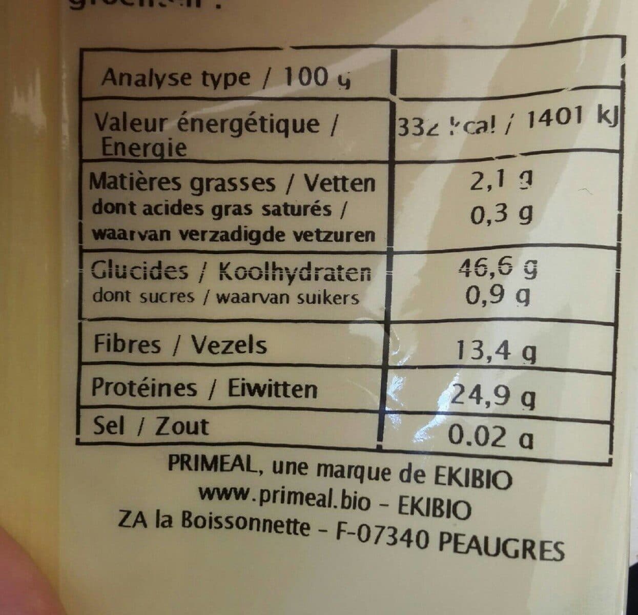 Priméal Lentilles & Pois packshot