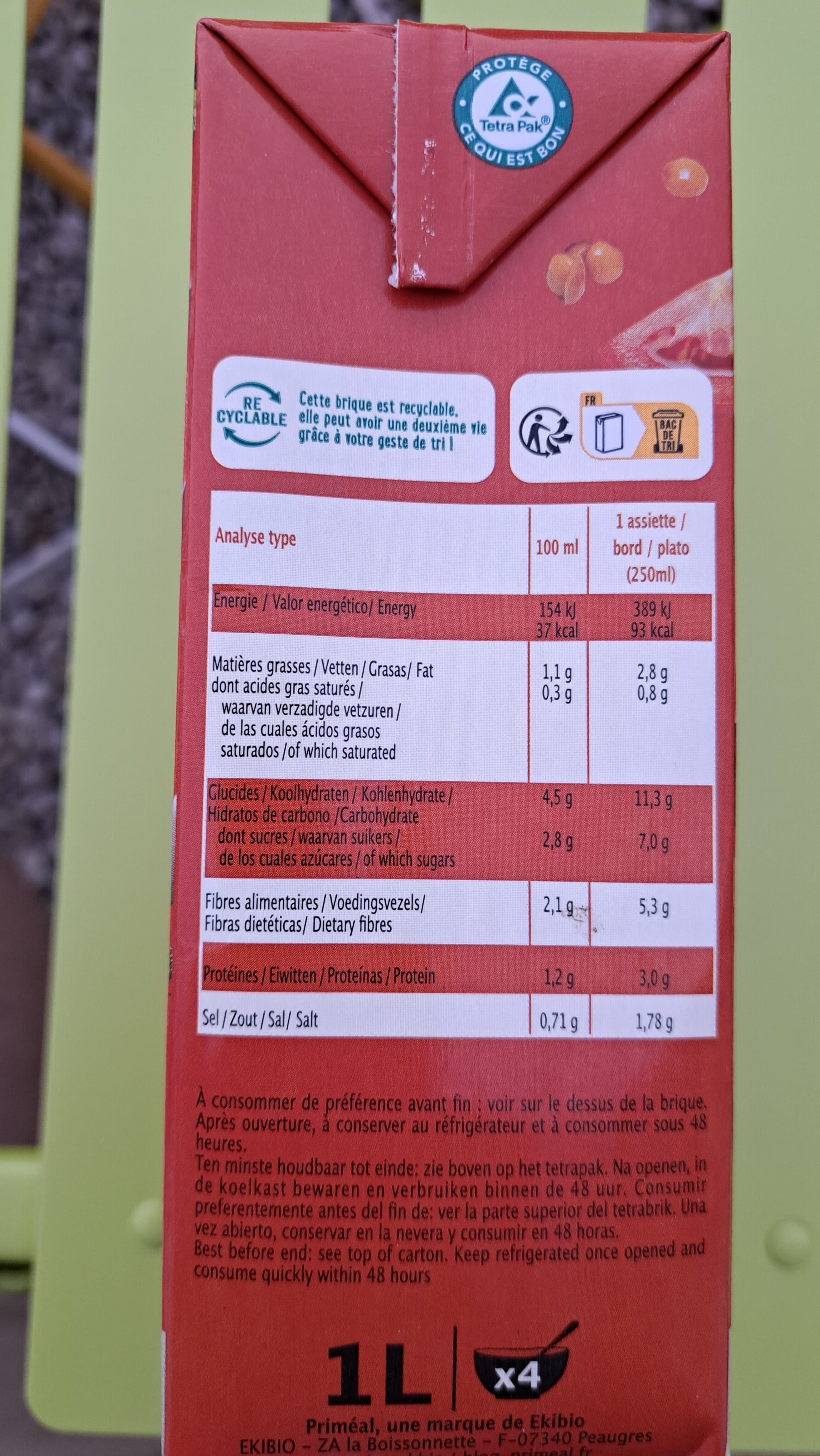 Groupe Ekibio Velouté Tomates & Lentilles corail packshot