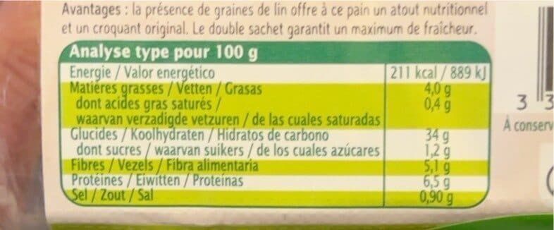 Ma vie sans gluten Pain Graines De Lin Bio - 375 G - Ma Vie Sans Gluten packshot