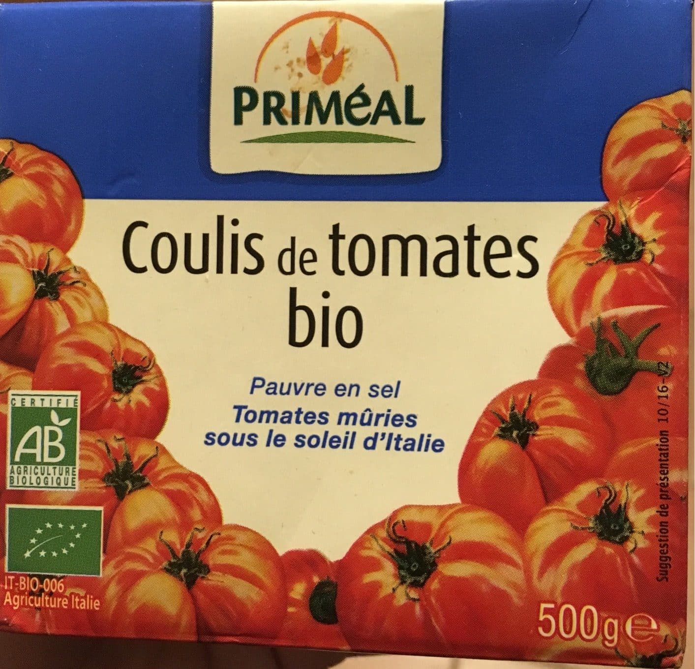 Primeal COULIS DE TOMATES BIO packshot