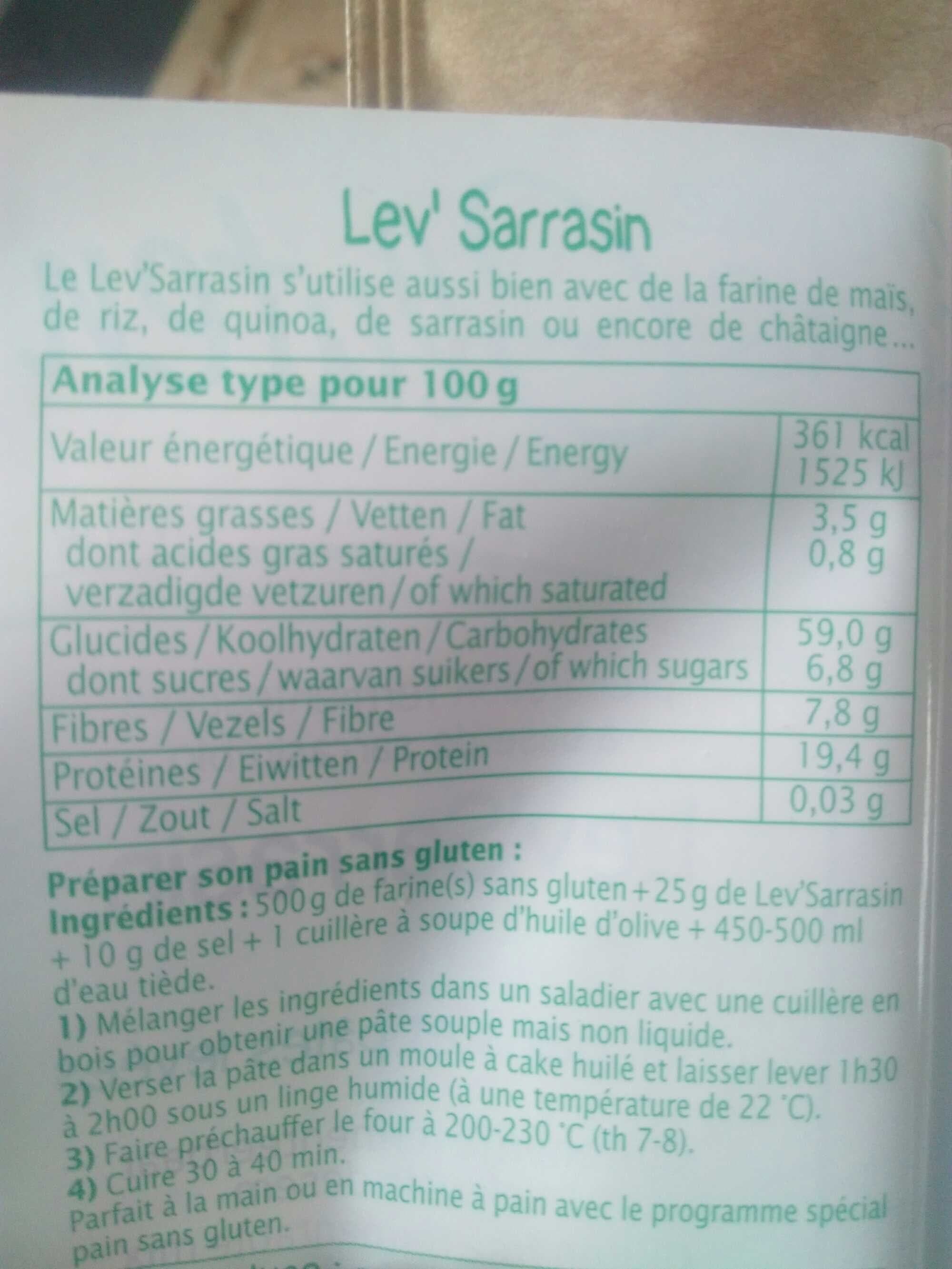 Ma vie sans gluten Lev'sarrasin - 50 G - Ma Vie Sans Gluten packshot