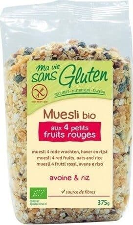 Ma vie sans gluten Muesli 4 Petits Fruits Rouges Bio - 375 G - Ma Vie Sans Gluten packshot