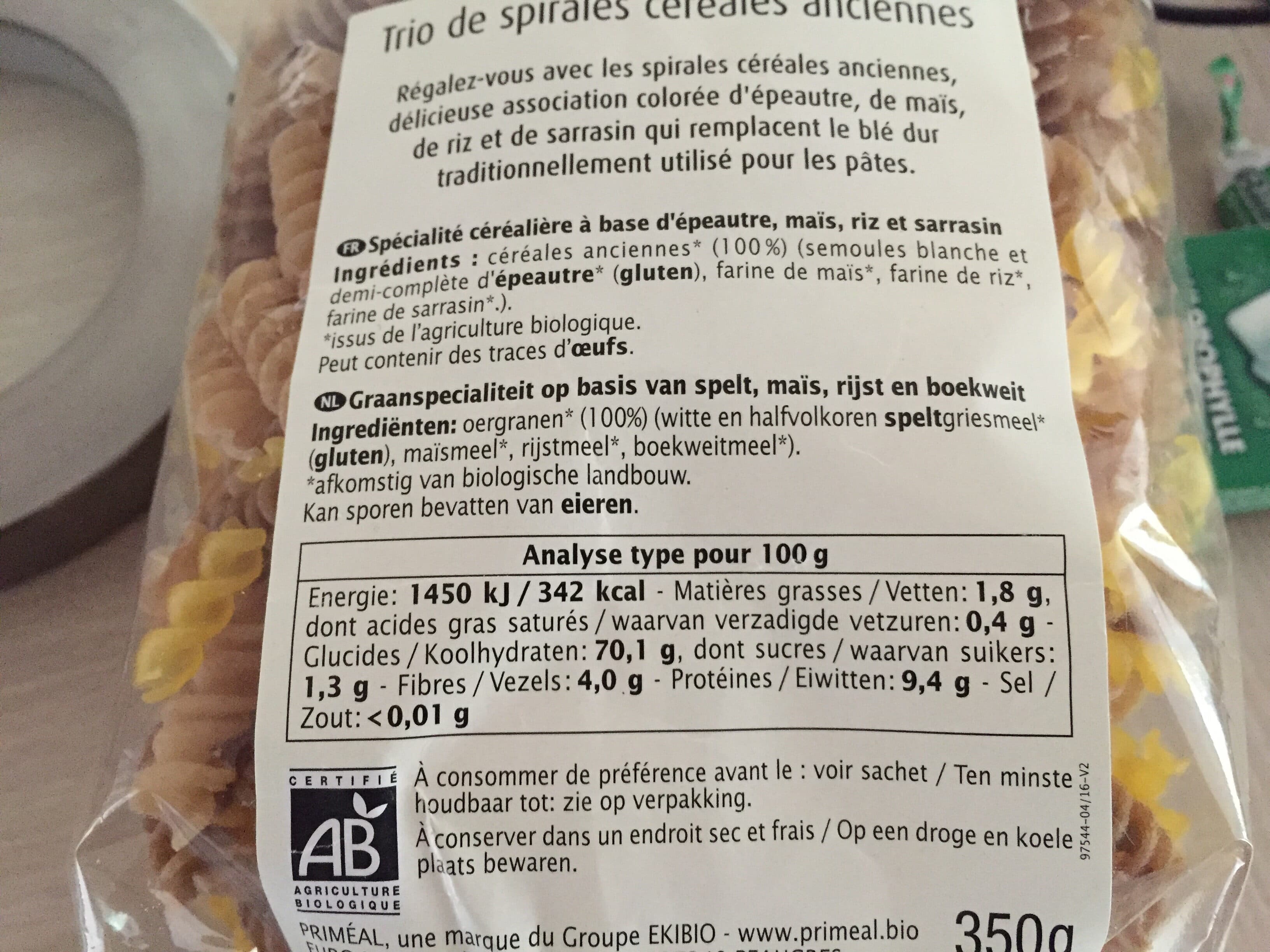 Primeal Epicerie / Céréales, Graines, Pâtes, Riz / Pâtes Aux Céréales packshot