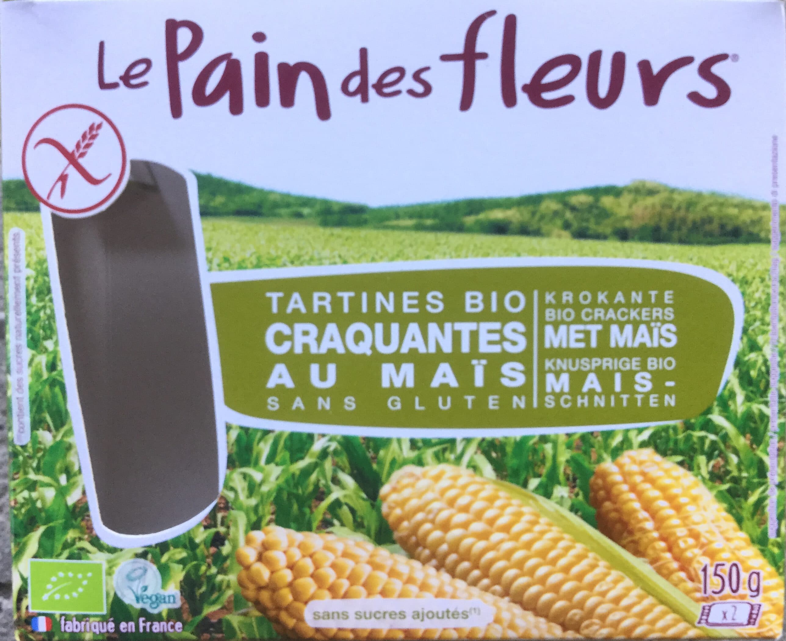 Le pain des fleurs Tartines craquantes bio au maïs packshot