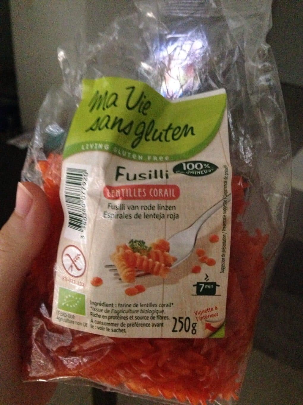 Ma vie sans gluten Fusilli de lentilles corail packshot