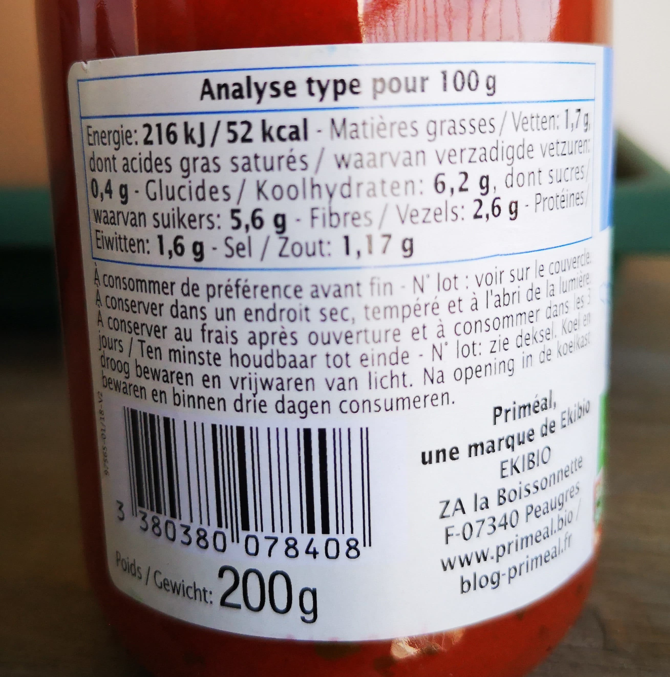 Primeal Primeal Sauce Tomate Basilic packshot