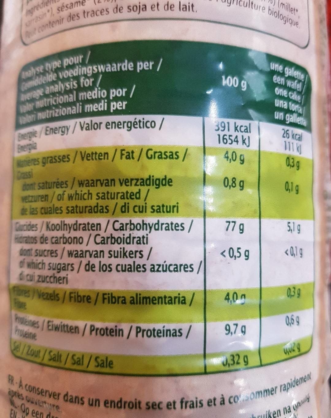 Ma vie sans gluten Epicerie / Epicerie Sucrée / Galettes Riz Et Céréales packshot