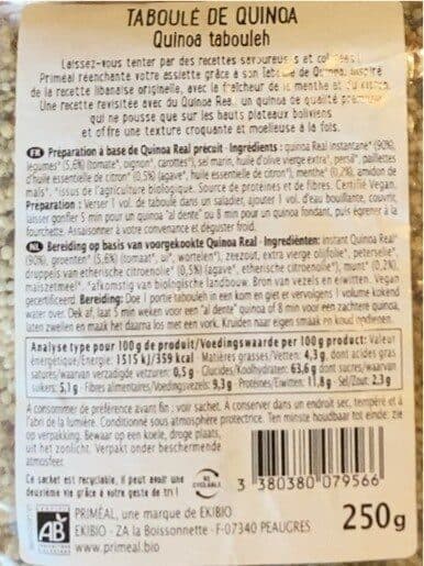 Priméal Taboulé de quinoa packshot