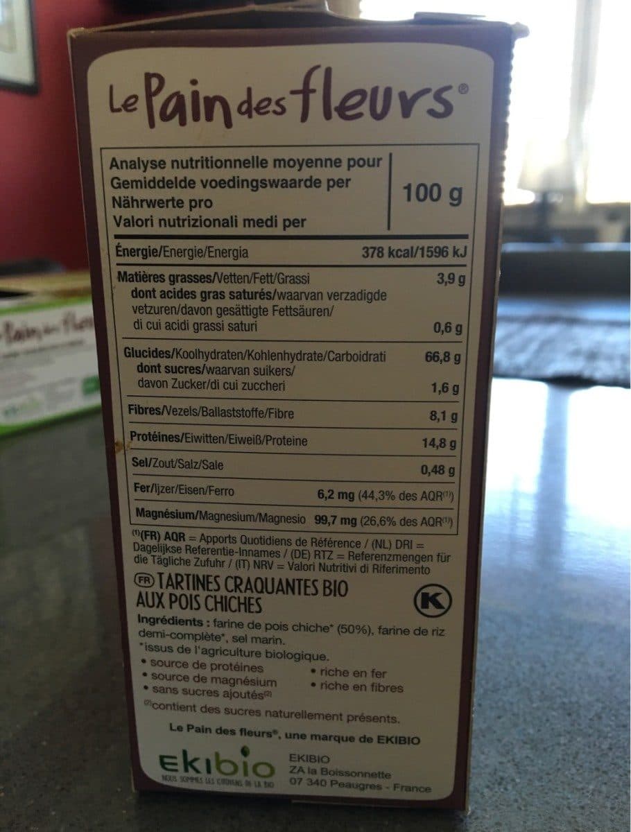 Ekibio Tartines Bio craquantes aux pois chiches sans gluten packshot