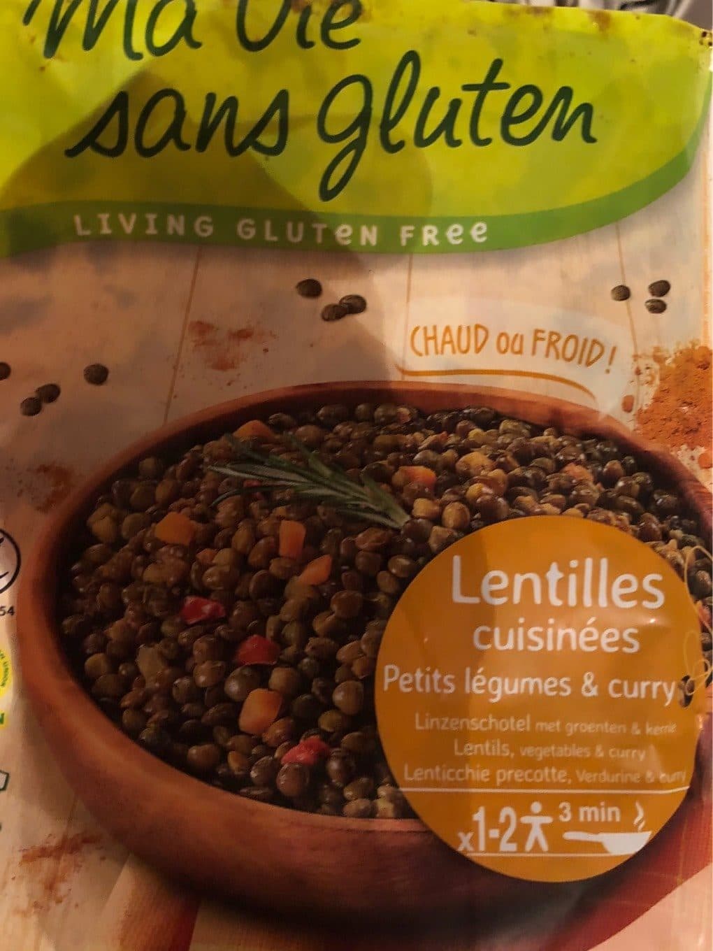 Ma Vie Sans Gluten Lentilles Cuisinées Petits Légumes Curry packshot