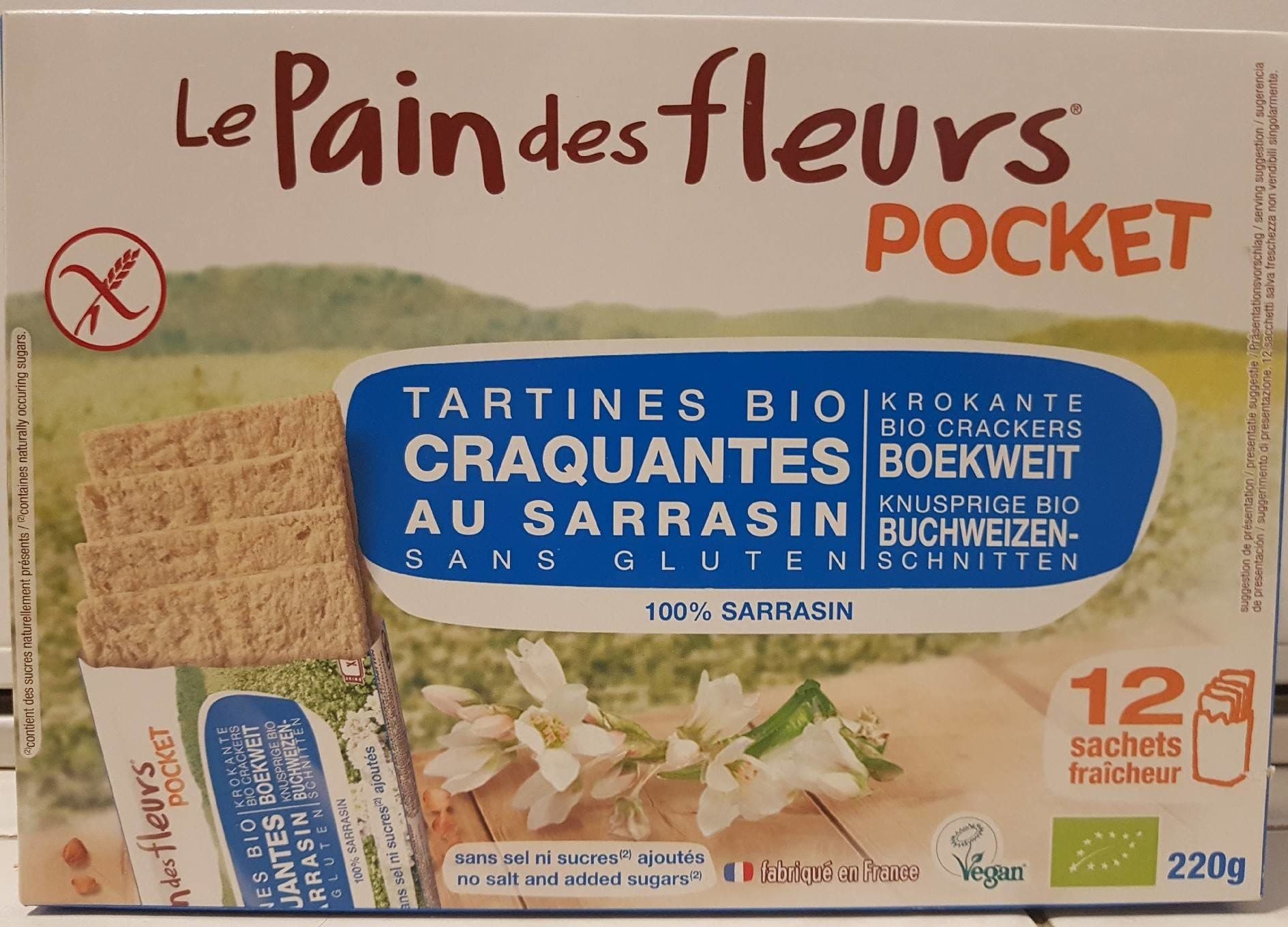 Pain des fleurs Tartine craquantes bio au sarrasin pocket packshot