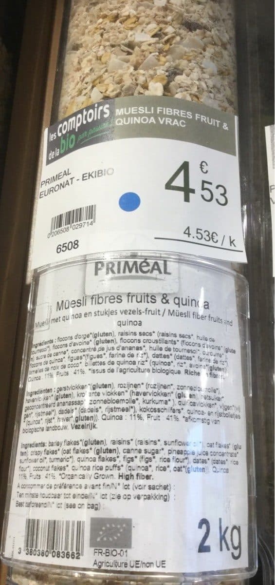 Primeal Muesli vrac fruits et quinoa packshot