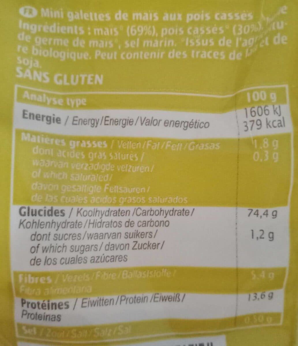 Priméal Les minis galettes de maïs aux pois cassés packshot