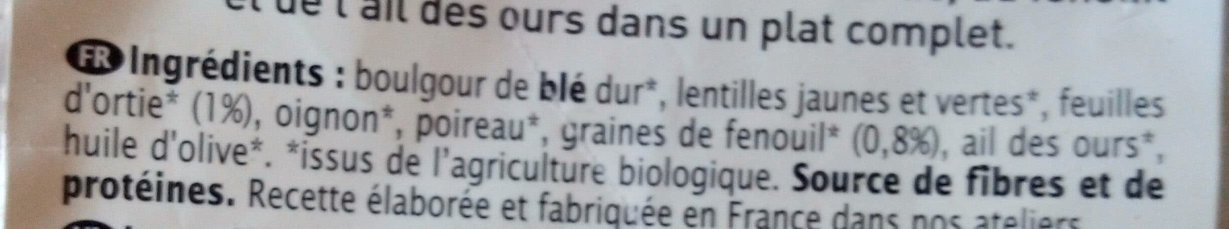 Ekibio Boulgour ortie et fenouil packshot