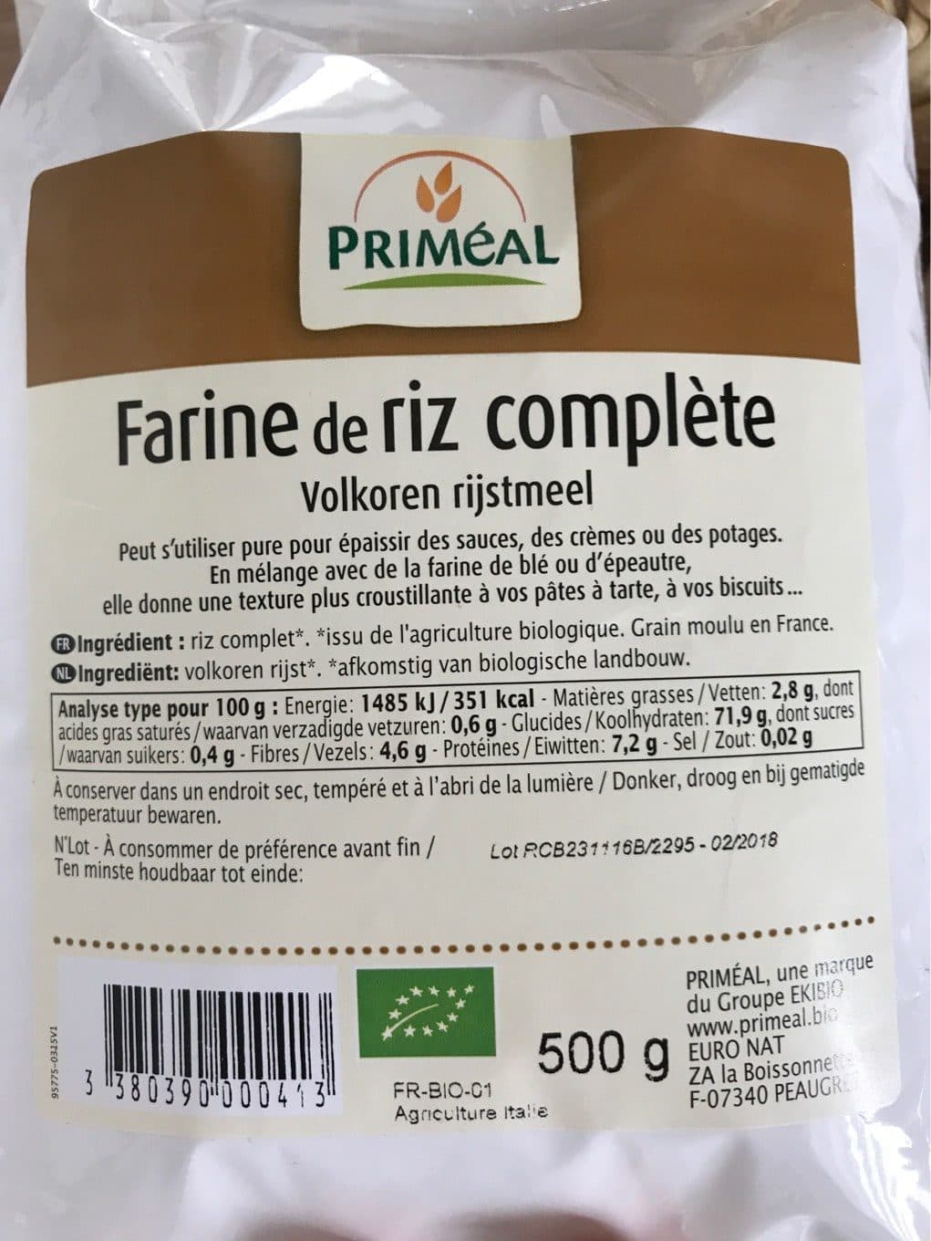 Primeal Farine de riz complète packshot