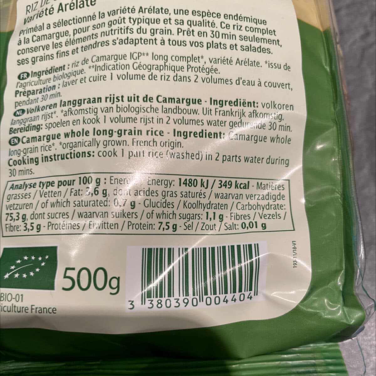 Priméal Riz long complet de Camargue packshot