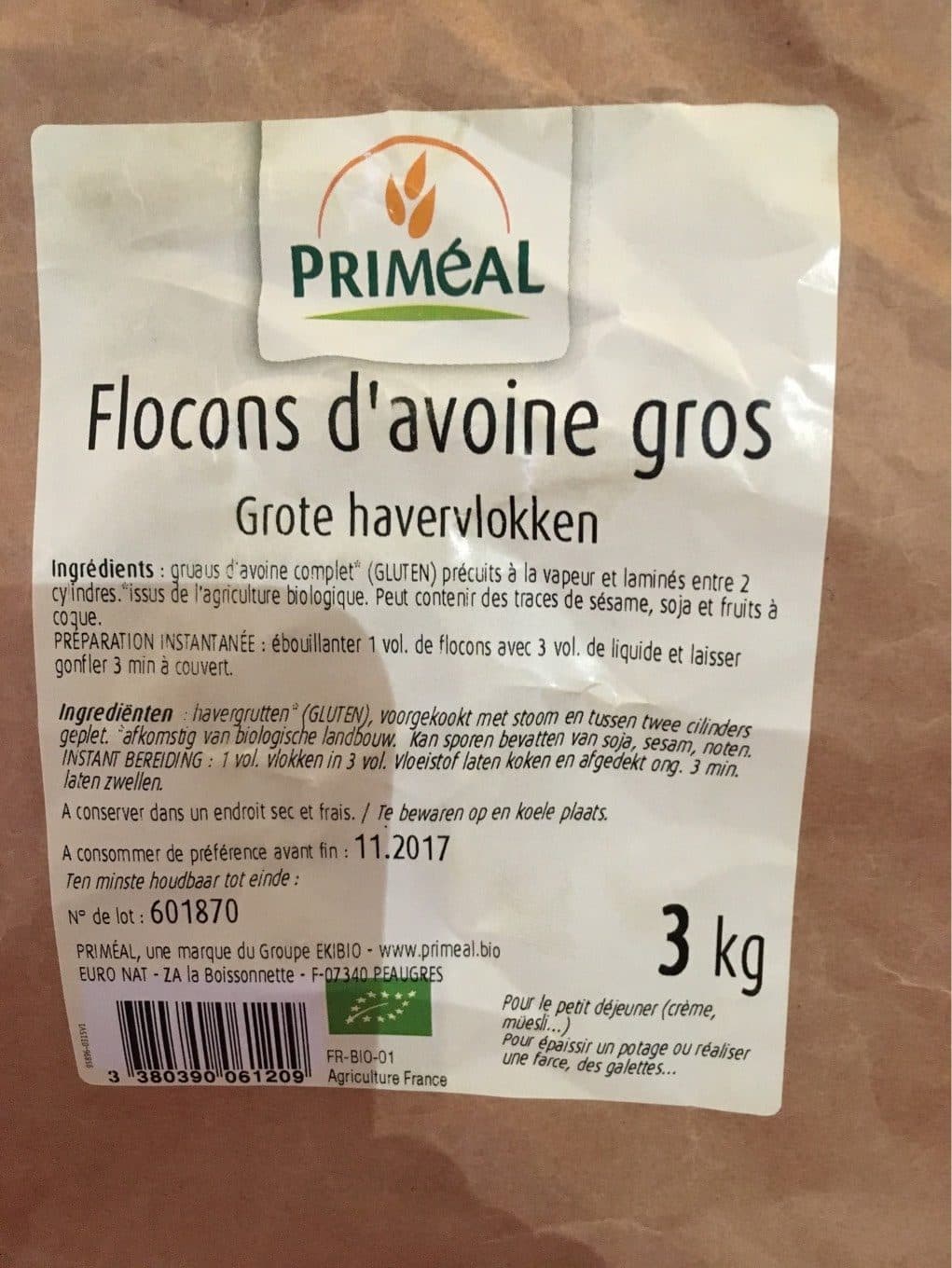 Priméal Flocon d’avoine gros packshot